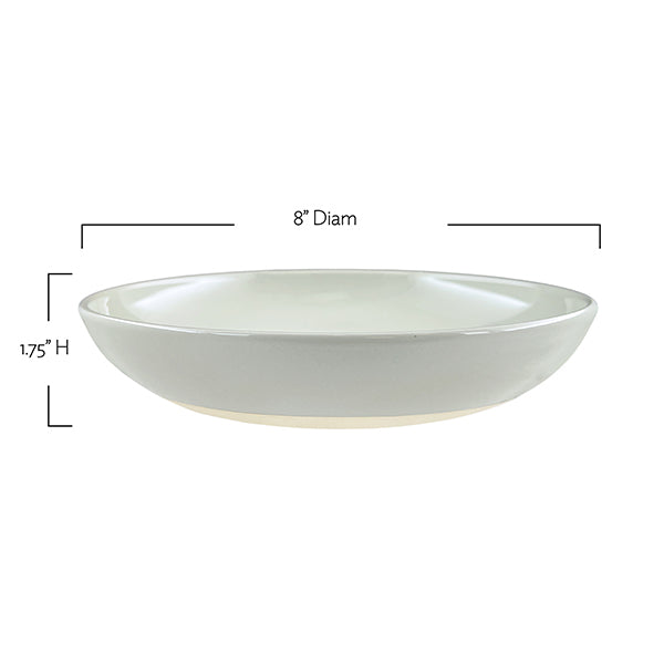 Shell Bisque Grey Porcelain Pasta Bowl, Set of 4