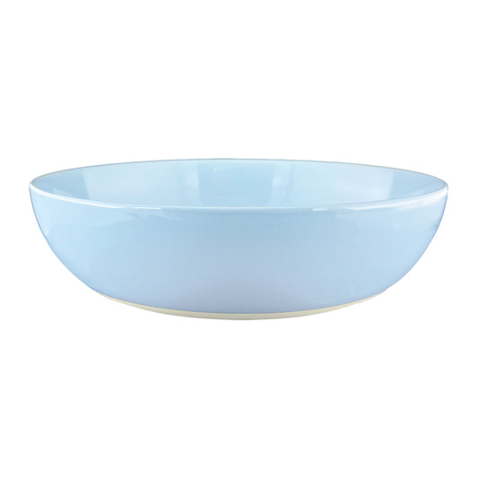 Shell Bisque Blue Porcelain Round Serving Bowl