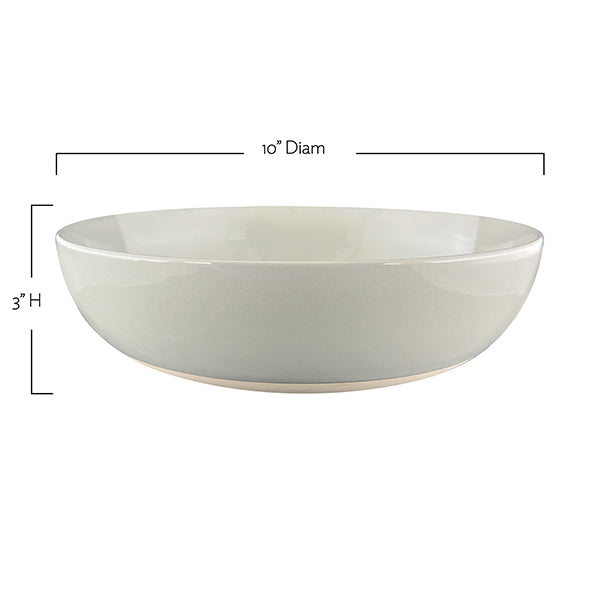 Shell Bisque Grey Porcelain Round Serving Bowl