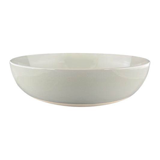 Shell Bisque Grey Porcelain Round Serving Bowl