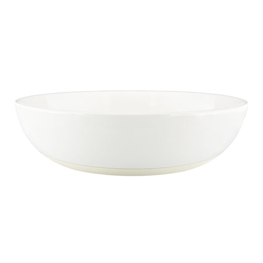 Shell Bisque White Porcelain Round Serving Bowl