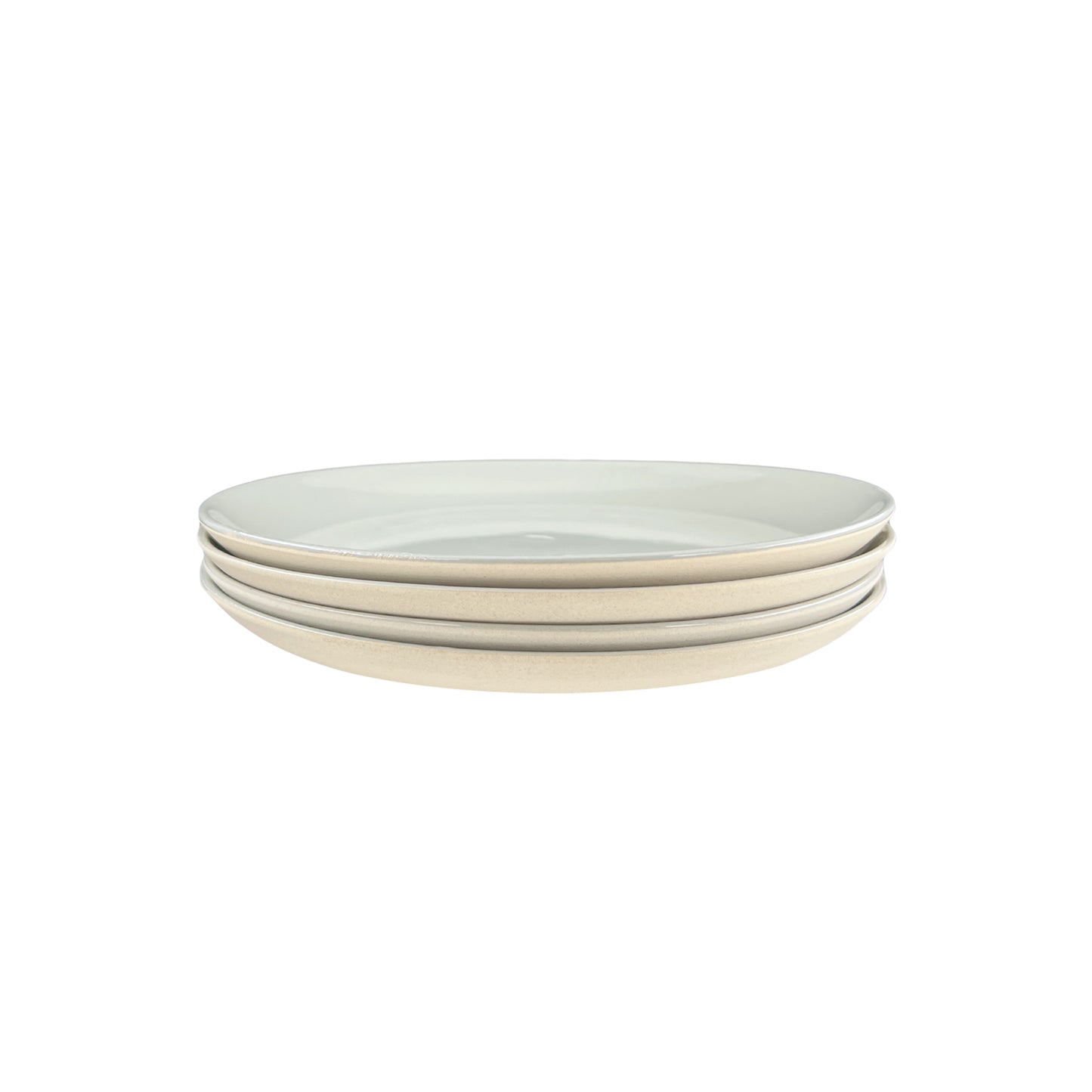Shell Bisque Grey Porcelain 16 Piece Dinnerware Set, Service For 4