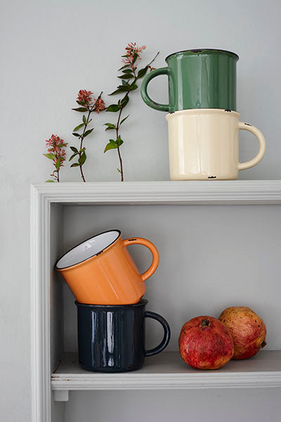 Tinware Mug in Green - Set of 4