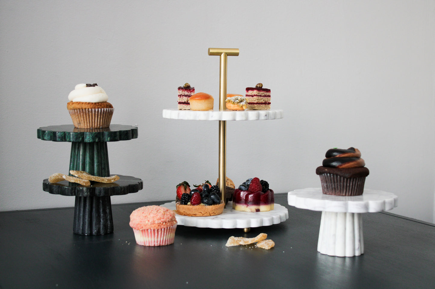 Verona White Marble Small Cake Stand