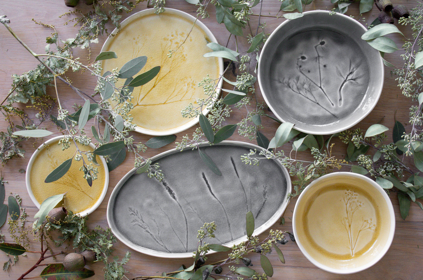Meadow Yellow Porcelain Small Plate, Set of 4