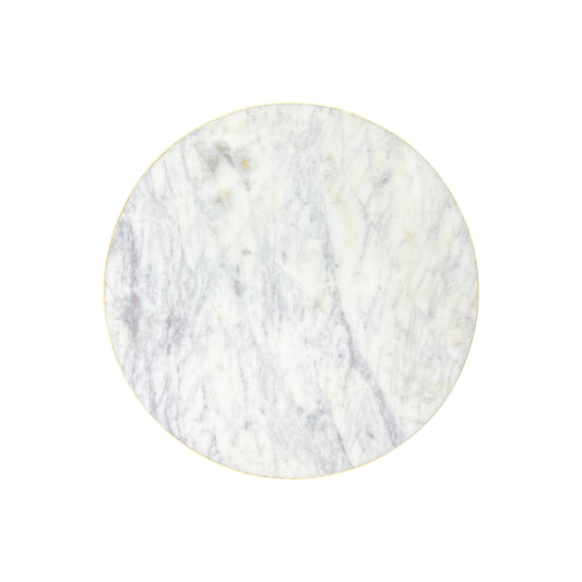 Verona White Marble Round Charger