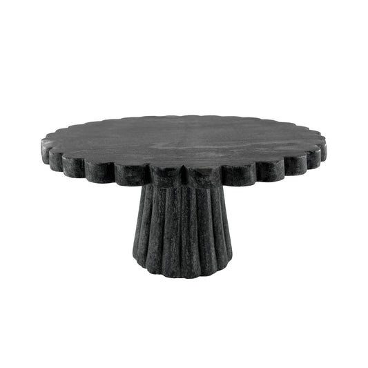 Verona Scalloped Black Marble Cake Stand
