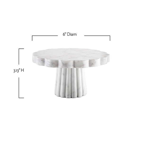 Verona White Marble Small Cake Stand