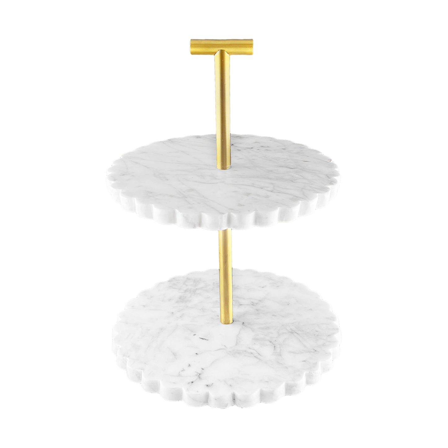 Verona White Marble Tiered Stand