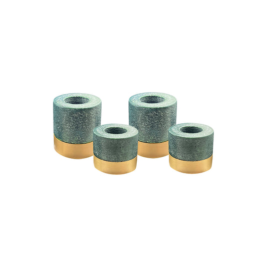 Verona Green Marble Taper Holder Set