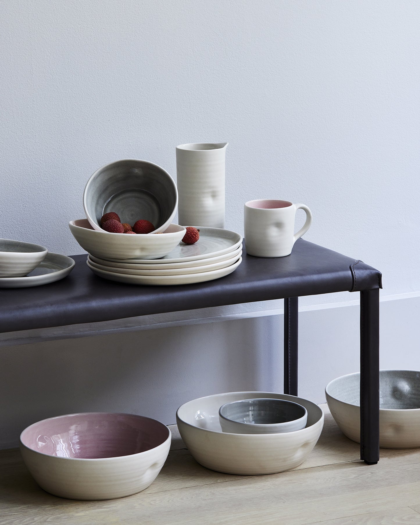 Pinch Grey Stoneware 4 Piece Dinnerware Set, Service For 1