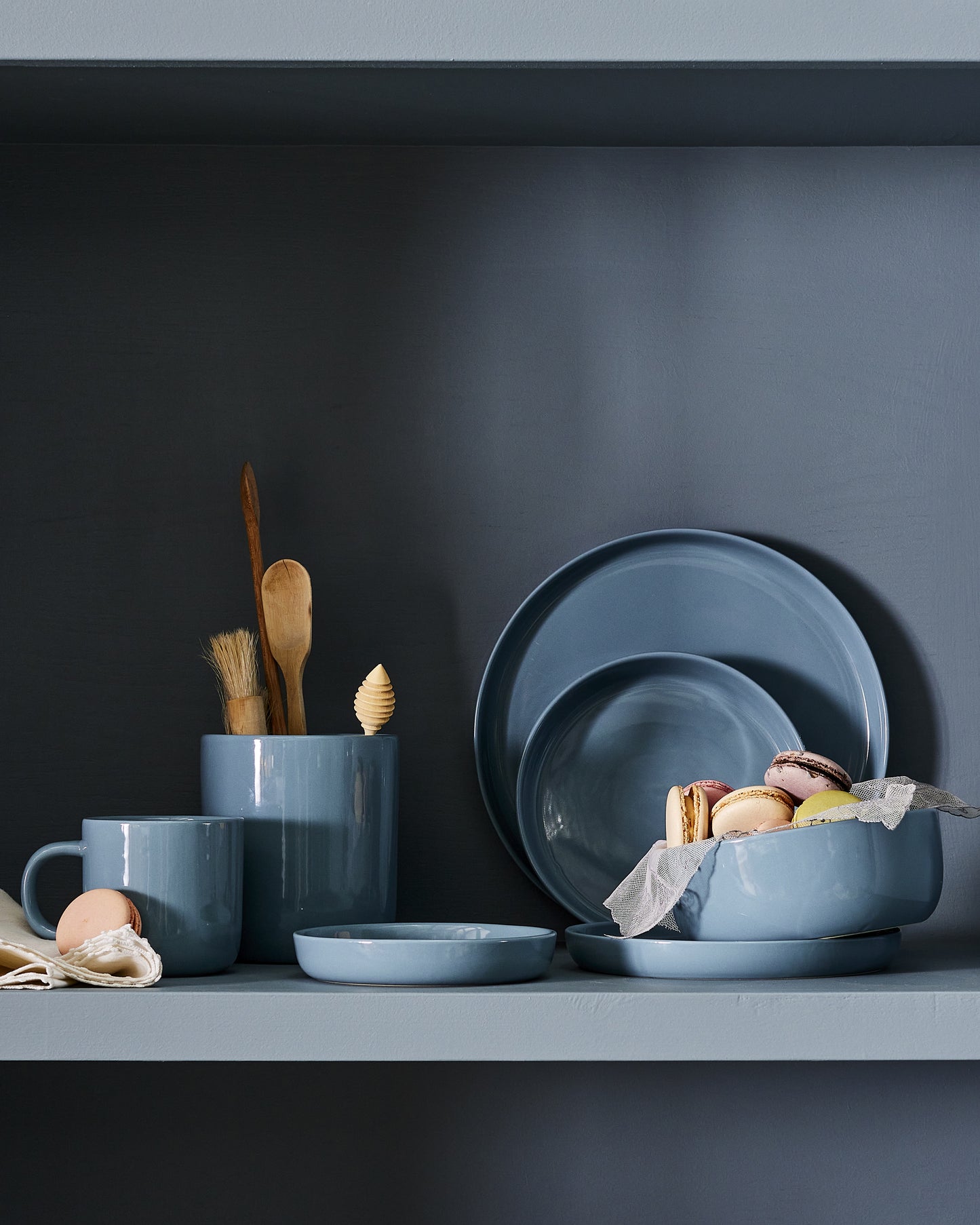 Reims Stoneware Pebble Utensil Cup, Set of 2 Canvas Home Grey, Hand Glazed, Kitchen Crock, Kitchen Utensil Cup, Pebble, Reims Collection, Reims Pebble, Reims Utensil Cup