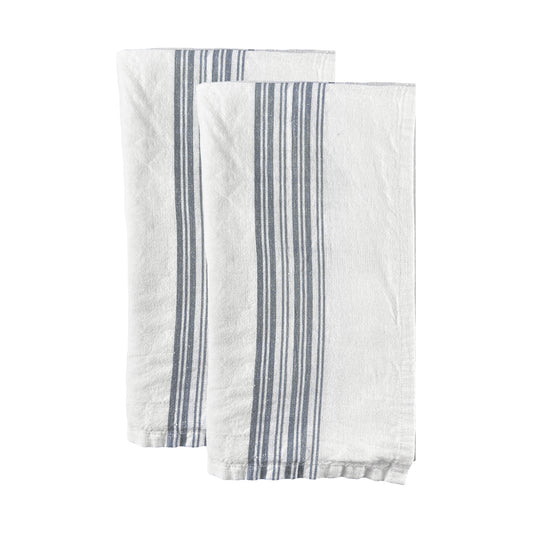 Dinard Charcoal Tea Towel, Set of 2