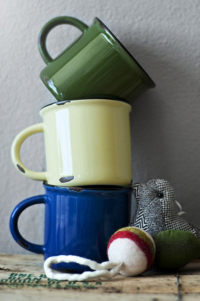Tinware Mug in Yellow- Set of 4 Canvas Home "contemporary dinnerware", $10-$20, canvas home, Coffee + Tea, Gifts for Her, Gifts-25-&-Below, Host + Hostess, Mugs + Cups, related-tinware-mug, Tinware Collection