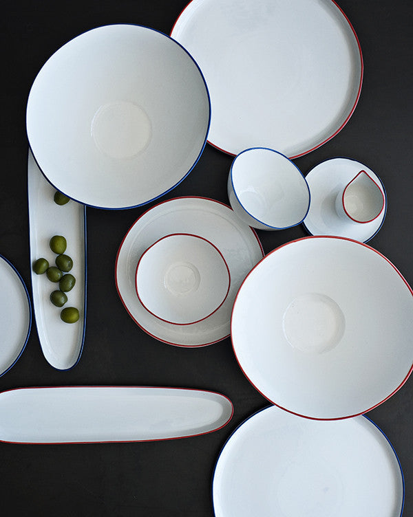 Abbesses Grey Rim Porcelain Small Bowl, Set of 4 Canvas Home Abbesses, Abbesses Bowl, Abbesses Collection, Abbesses Grey Rim, Appetizer Bowl, Bowls, Colored Rim, Colored Rim Dinnerware, Dessert Bowl, Dip Bowl, Grey, Grey Rim, Porcelain, Porcelain Dinnerware, Prep Bowl, Rice Bowl, White, White & Grey