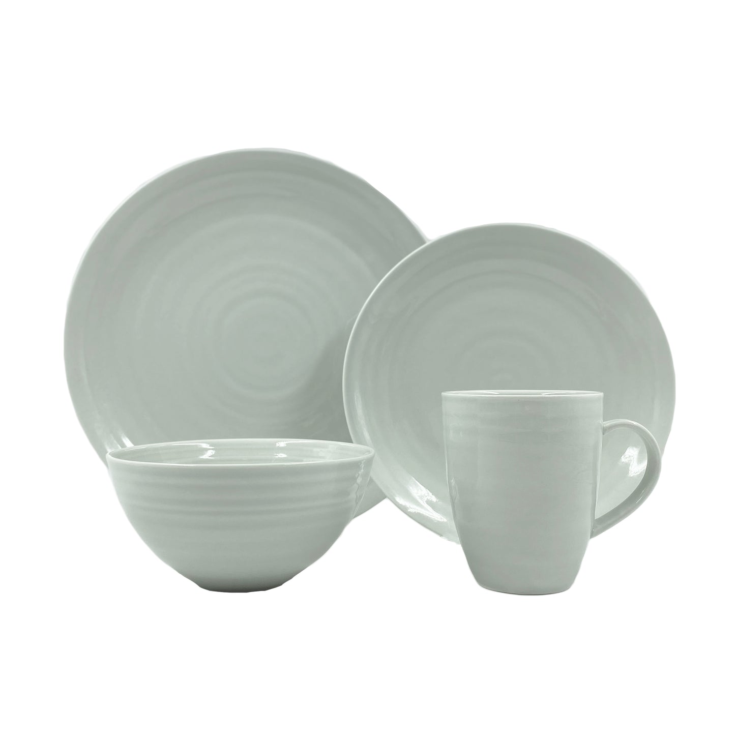 Daniel Smith Smoke Porcelain 16 Piece Dinnerware Set, Service For 4 Canvas Home canvas home, contemporary dinnerware, Daniel Smith, Daniel Smith Collection, dinner party, dinnerware, dinnerware sets, dish sets, family, Large, modern dinnerware, Place Setting, Plates, simple dinnerware, Smoke, tabletop, tableware