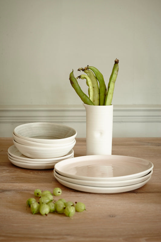 Pinch Pitcher in White Canvas Home $30-$50, canvas home, contemporary dinnerware, dinnerware, dinnerware sets, dish sets, handmade, Medium, mikasa dinnerware, new, Pinch, Pitcher, White