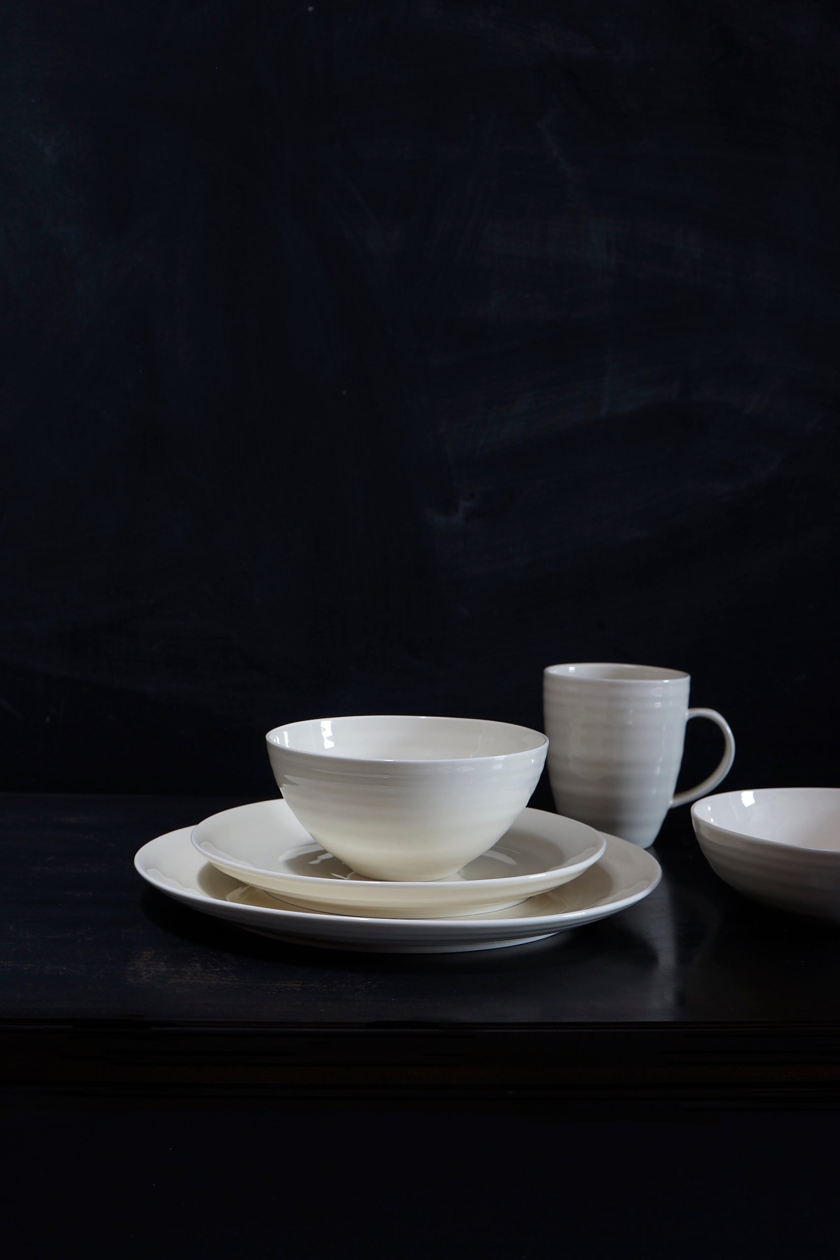 Daniel Smith Mug - Set of 4 - Ivory Canvas Home canvas home, contemporary dinnerware, Daniel Smith, Daniel Smith Collection, dinner party, dinnerware, dinnerware sets, dish sets, family, Ivory, Large, modern dinnerware, Mug, mugs & cups, Place Setting, Plates, simple dinnerware, tabletop, tableware