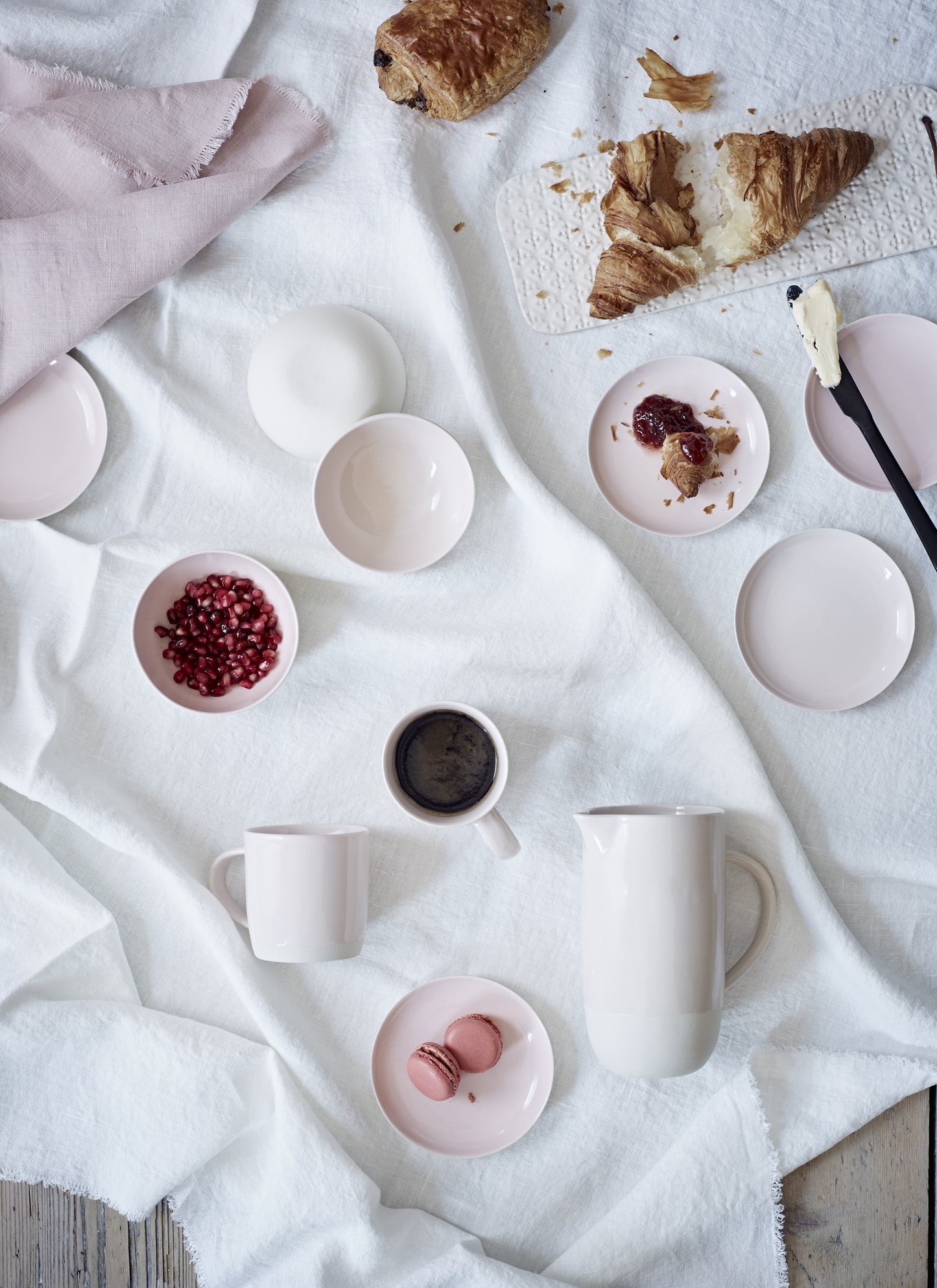 Shell Bisque Soft Pink Porcelain Salad Plate, Set of 4 Canvas Home Casual Dinnerware, Pink, Plates, Porcelain, Porcelain Dinnerware, Salad Plate, Set of 4, Shell Bisque, Shell Bisque Collection, Shell Bisque Pink, Shell Bisque Salad Plate, Shell Bisque Salad Plate Set, Soft Pink