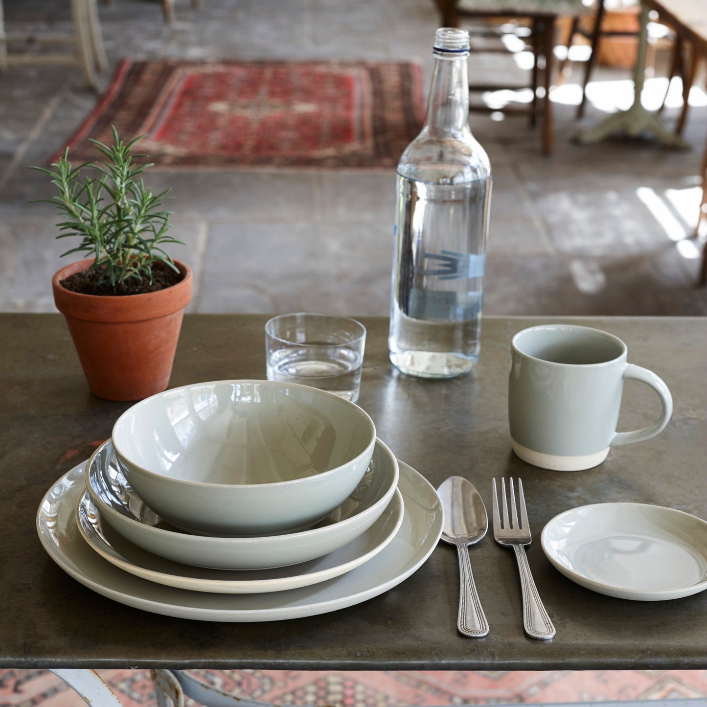 Shell Bisque Grey Porcelain 16 Piece Dinnerware Set, Service For 4 Canvas Home 16 Piece Dinnerware Set, Casual Dinnerware, Grey, Porcelain, Porcelain Dinnerware, Service For 4, Shell Bisque, Shell Bisque Collection, Shell Bisque Dinnerware Set, Shell Bisque Grey
