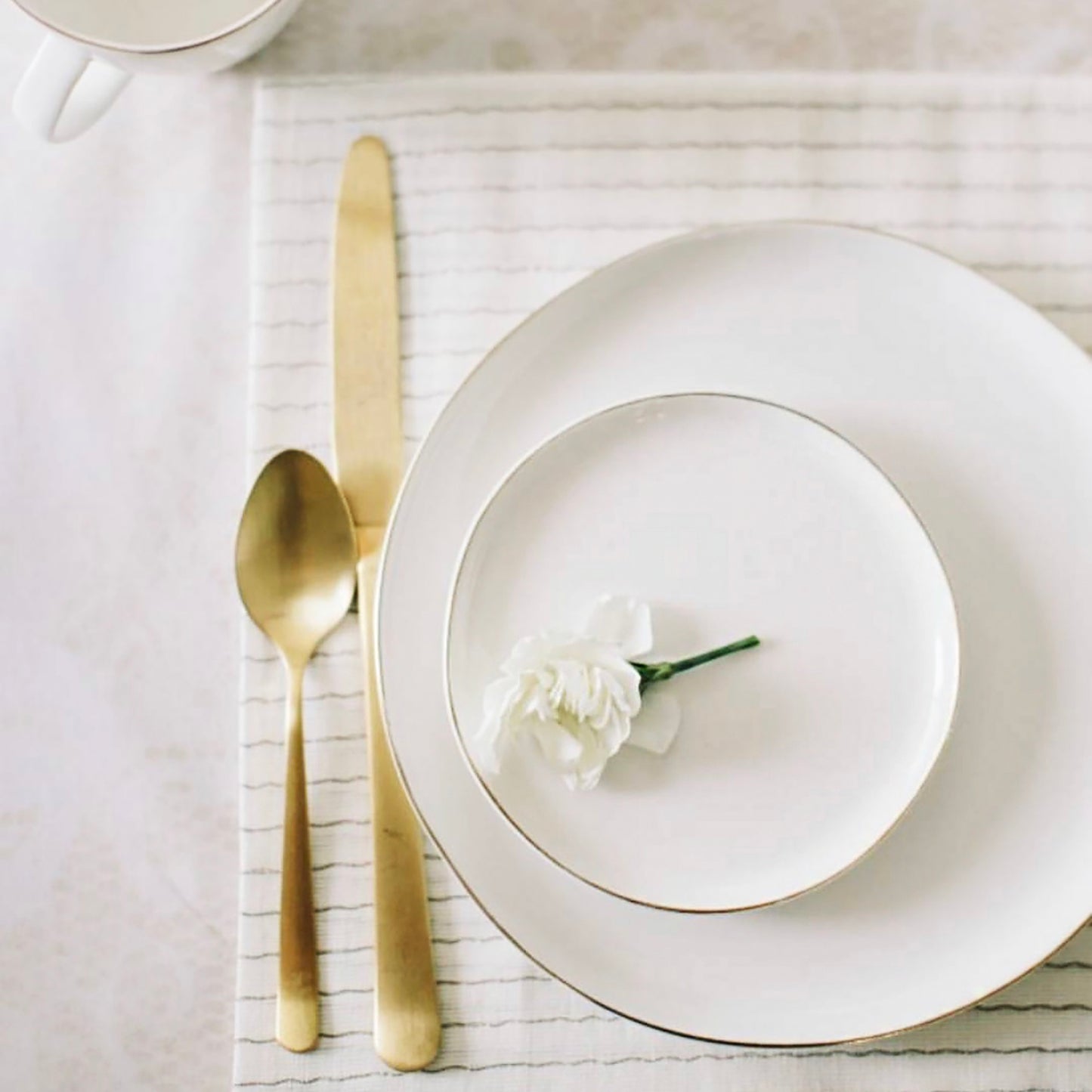 Abbesses Gold Rim Porcelain Small Bowl, Set of 4 Canvas Home Abbesses, Abbesses Bowl, Abbesses Collection, Abbesses Gold Rim, Appetizer Bowl, Bowls, Colored Rim, Colored Rim Dinnerware, Dessert Bowl, Dip Bowl, Gold, Gold Rim, Porcelain, Porcelain Dinnerware, Prep Bowl, Rice Bowl, White, White & Gold
